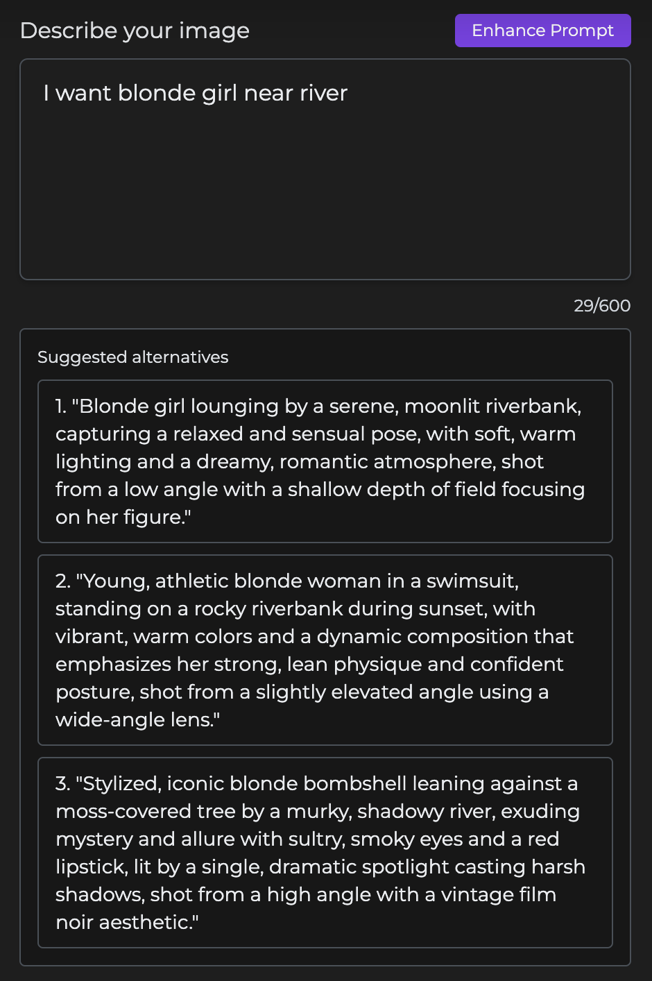 Enhance Prompt details